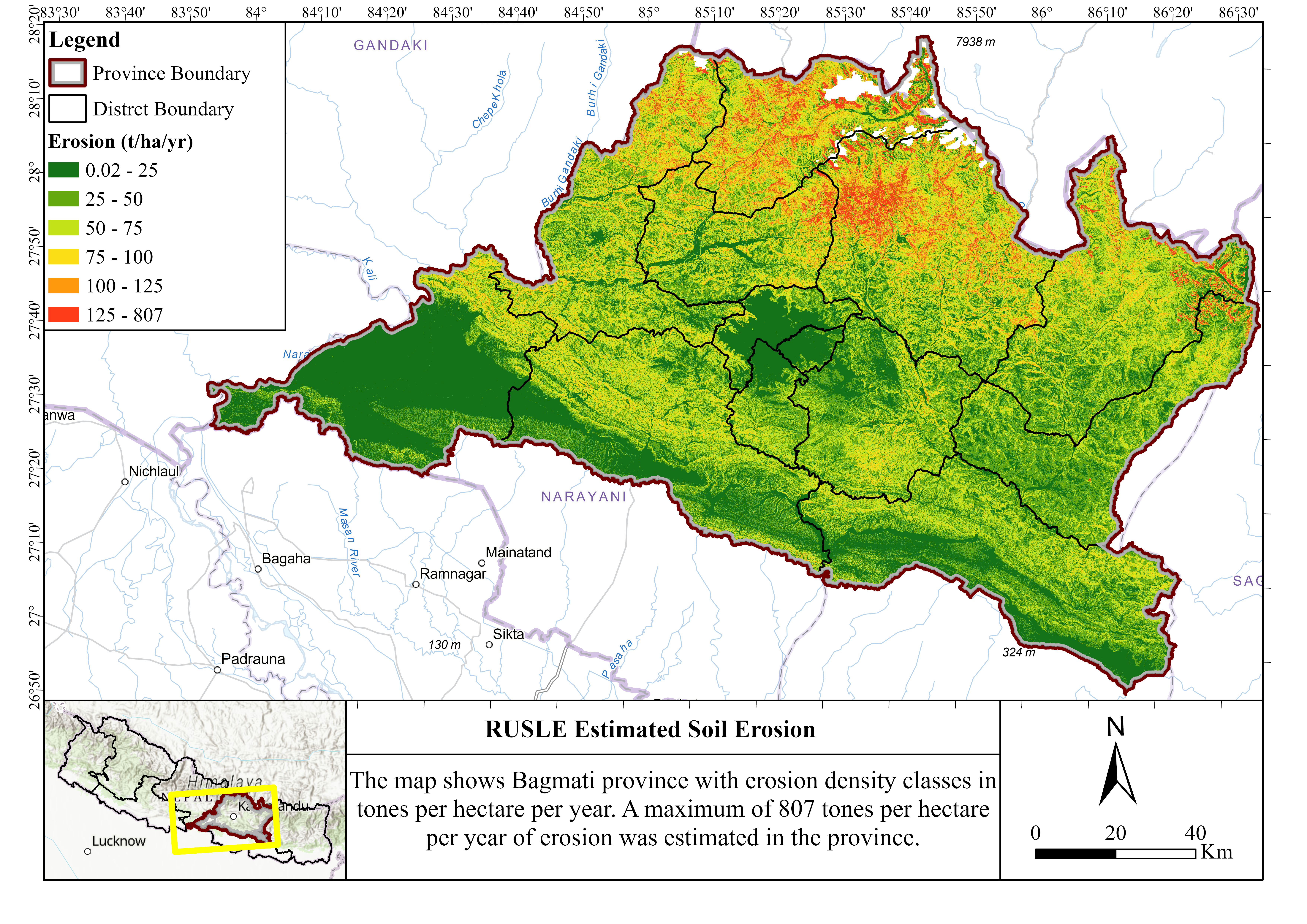 Soil Erosion Mapping using RUSLE in Bagmati Province